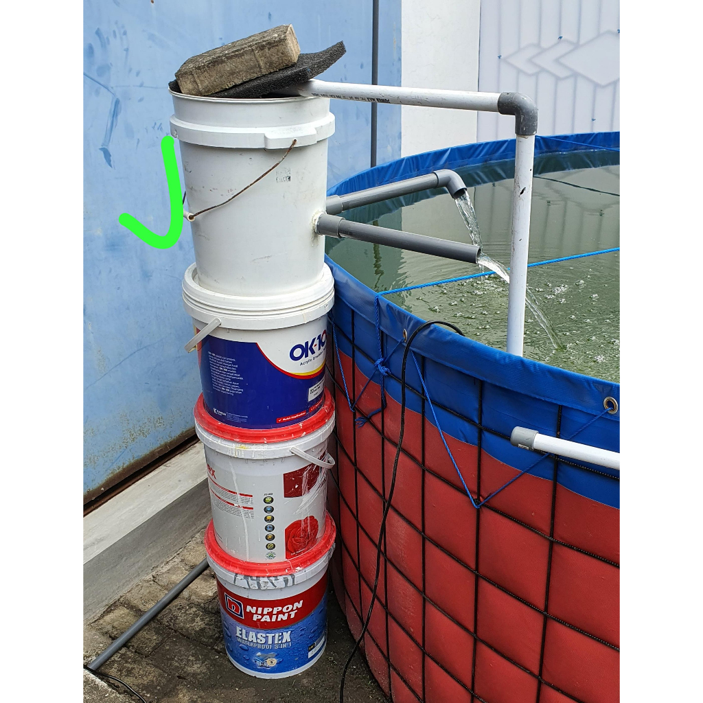 Bekas Pakai Ember Filter DIY Chamber Tong Media Filter Kolam Aquarium Bio Bak Ikan Koi Koki Nila Bud