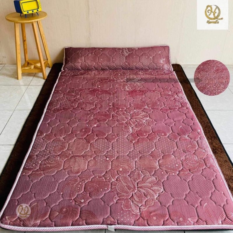 KASUR PIKNIK GULUNG BUSA SPON QUILTING KNITING/BUSA UTUH TEBAL 8 CM/KASUR  BUSA SPON PANJANG 200CM