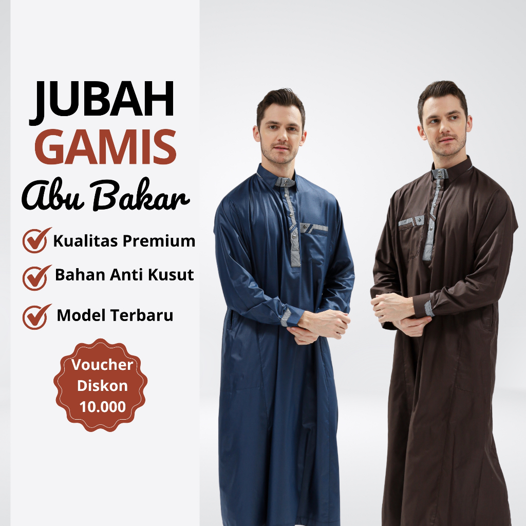 Baju Koko Kurta Jubah Gamis Muslim Lengan Panjang Pria Dewasa Bahan Katun Berkualitas Premium Adem Nyaman Ukuran S M L XL XXL