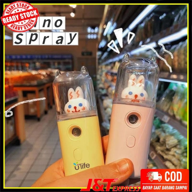 Nano Spray Mini Cute Pet - Portabel, Murah, USB Charge - Wajah Fresh