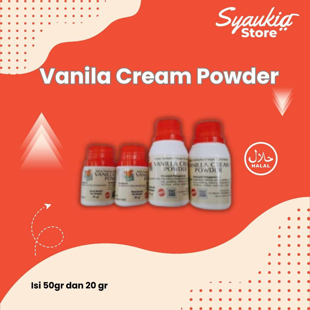 

Vanilla Vanila Cream Powder 50gr dan 20 gr Bahan Tambahan Pangan Perisa Vanila Syaukia Store
