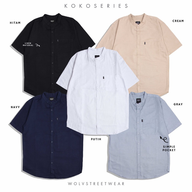 WOLV Baju Koko Wolv Streetwear Baju Koko Pendek Baju Koko Series