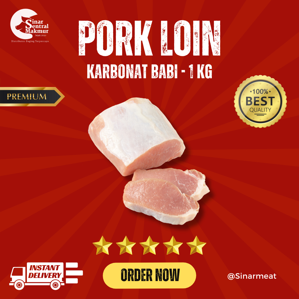 

DAGING BABI KARBONAT / PORK LOIN / HAS LUAR 1KG