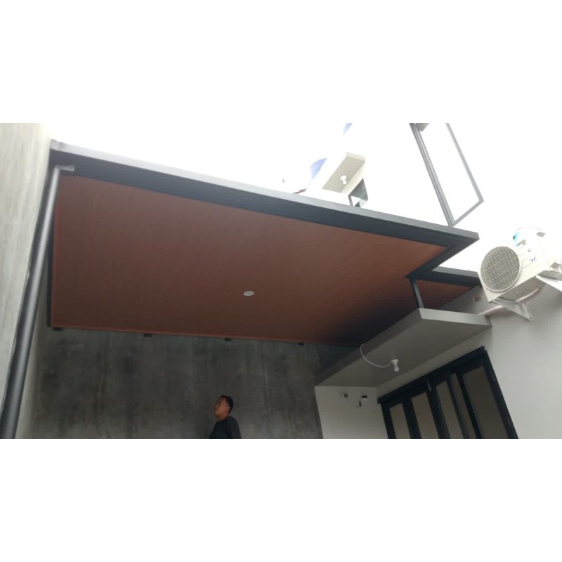 Kanopi Besi Hollow Galvanis + Plafon Pvc Atap Alderon Double Layer
