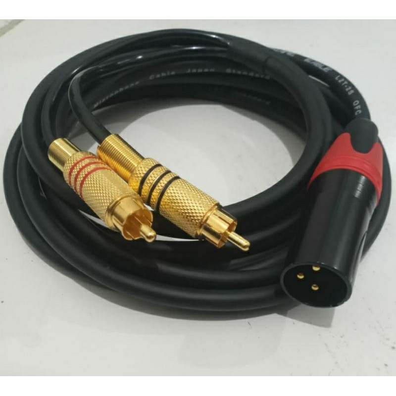 Kabel Jek xlr canon to dual jek rca  CANARE 5 METER