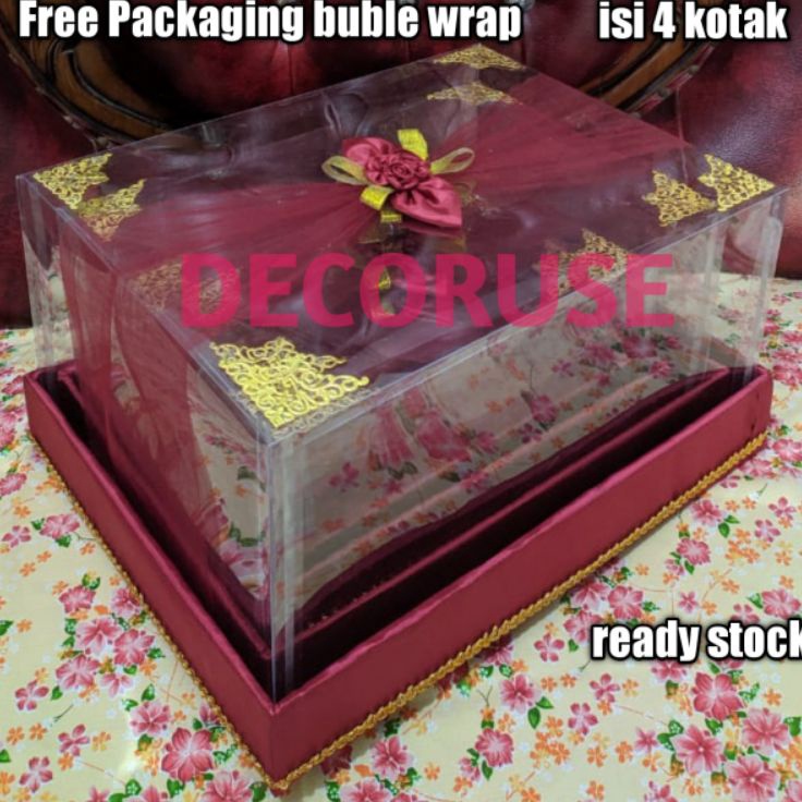 Terbaru idLl2L6 Box Kotak Seserahan 1 set Isi 4 Pernikahan Mika Tempat Jewelery Cincin Aksesoris ala