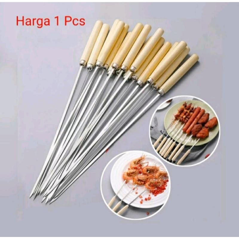 Tusuk Sate Stainless Tusukan Besi Panggangan Sate BBQ Skewer Barbeque
