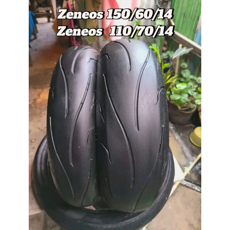 SEPASANG BAN TUBELESS MERK ZENEOS UK 150/60&110/70-14