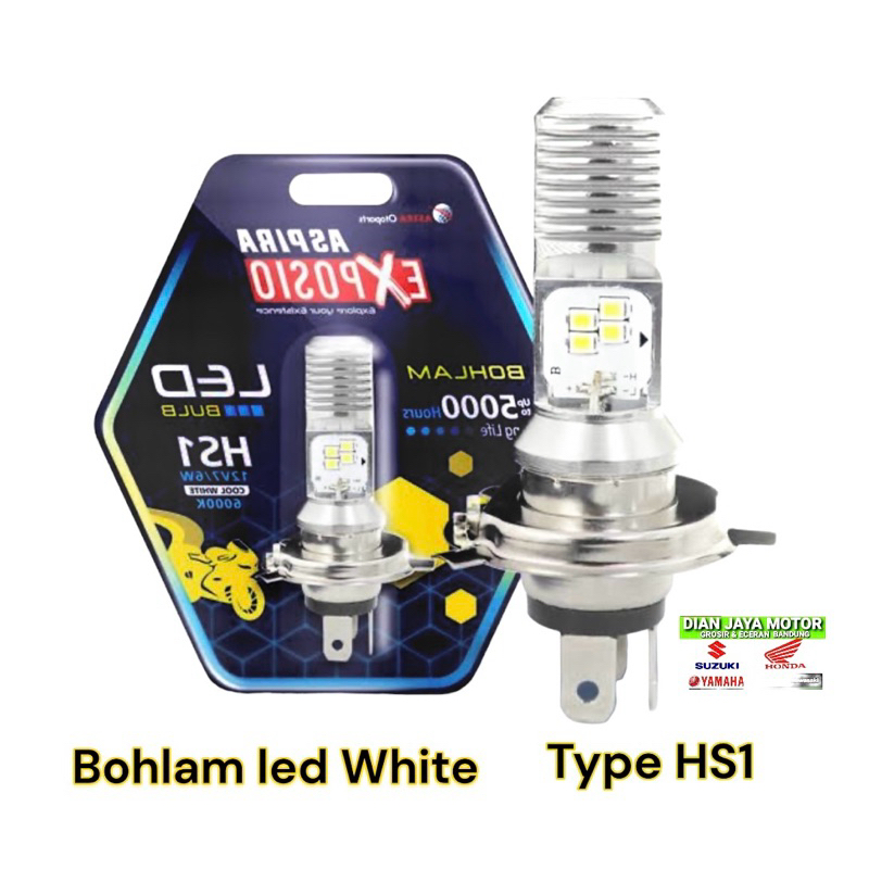 Bohlam Lampu led ASPIRA HS1 12V7/6W Vixion Scoopy Megapro new Ori astra Aspira