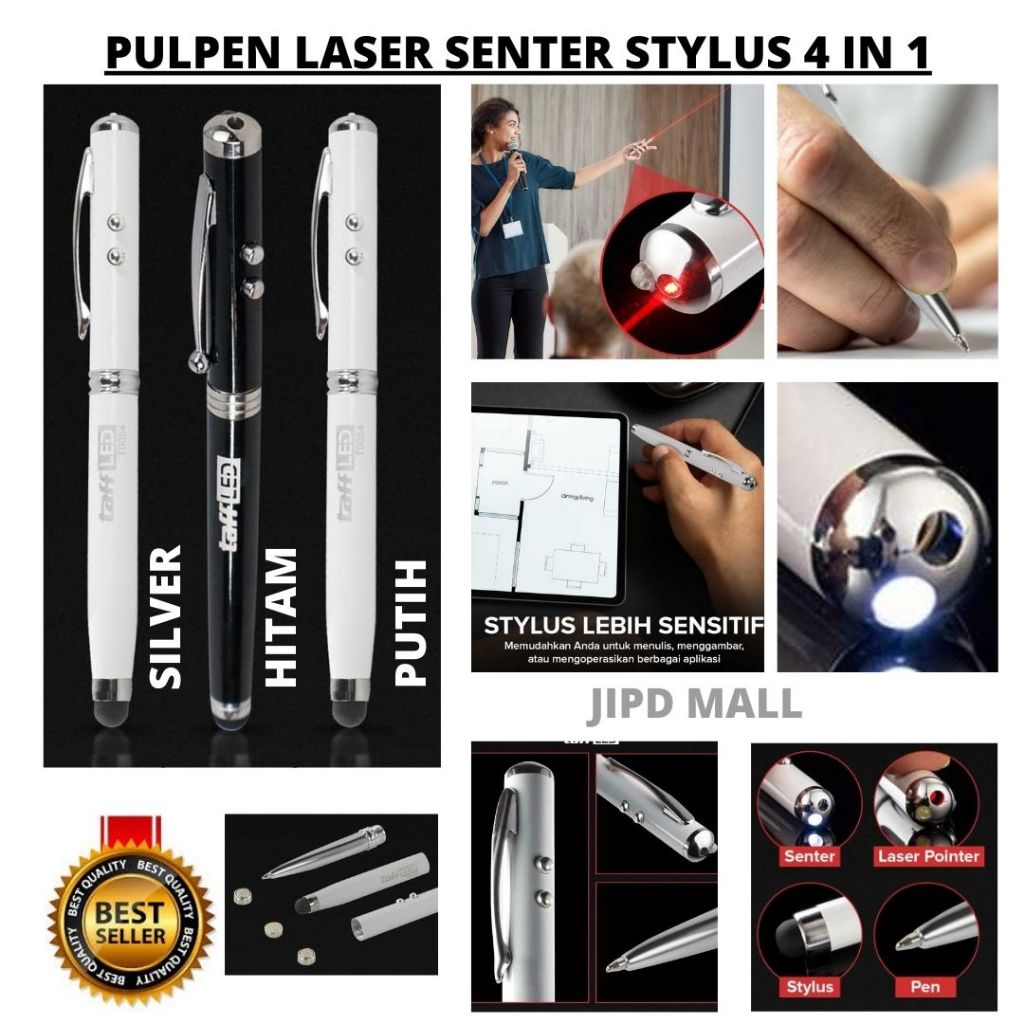 

Profesional Gadget Unik Pulpen Senter Stylus Laser 4 In 1 Serbaguna