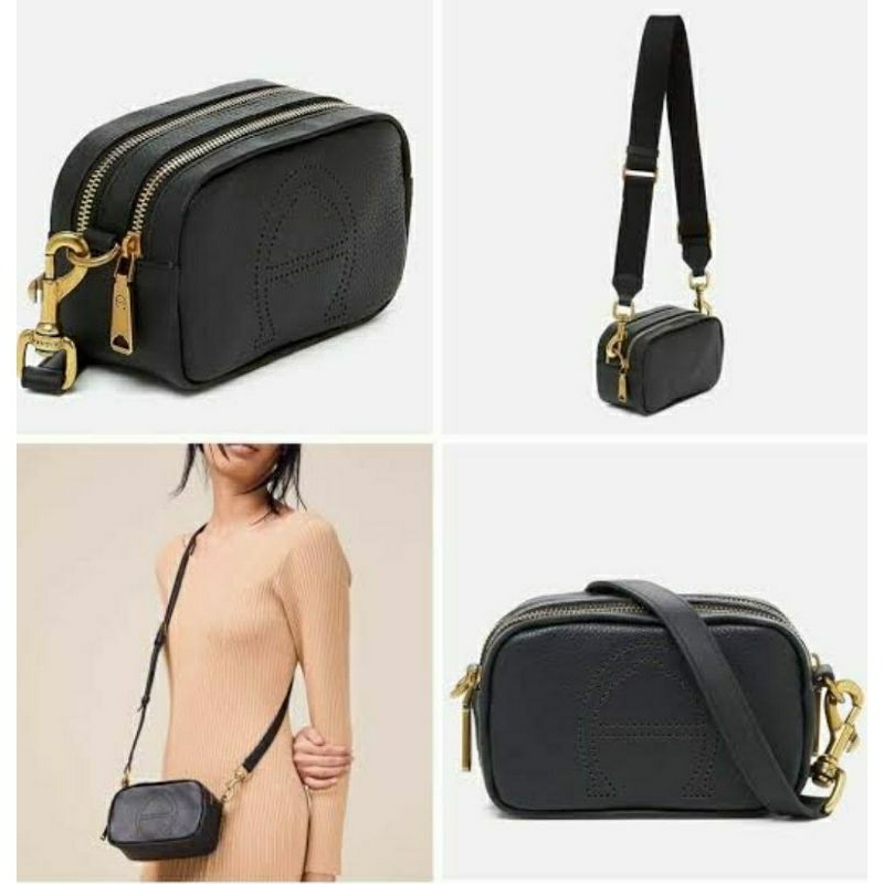 Tas Etienne Aigner Stella Mini Camera Bag Black sz 17x11x9cm