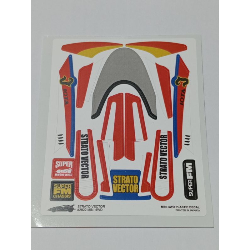 DECAL MINI 4WD STRATO VECTOR/STICKER TAMIYA STRATO VECTOR
