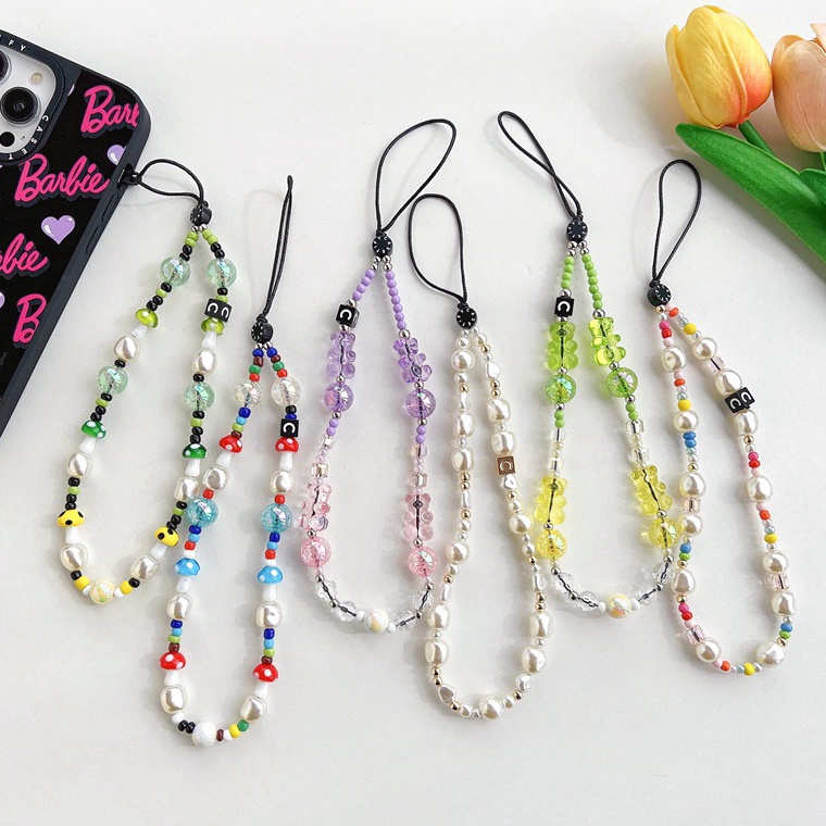 Fgr Original CASETiFY Magic Forest Pearl Rainbow Phone Charm Bracelet Lanyard For iPhone 14 7 8 Plus
