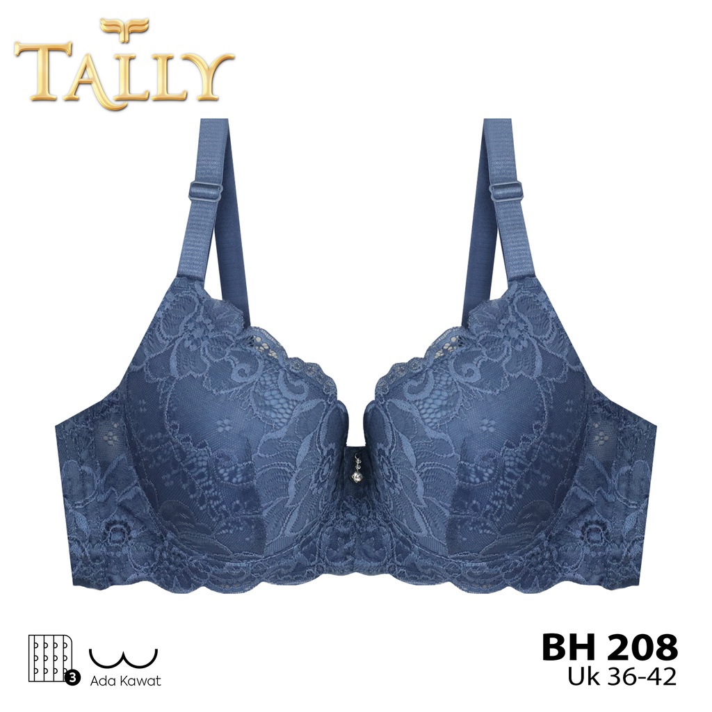 1212 TALLY BH 28 Bra JUMBO Ada Kawat Bahan Renda Busa Tipis Cup C Kait 3 Bra Brokat Fashionable dan 