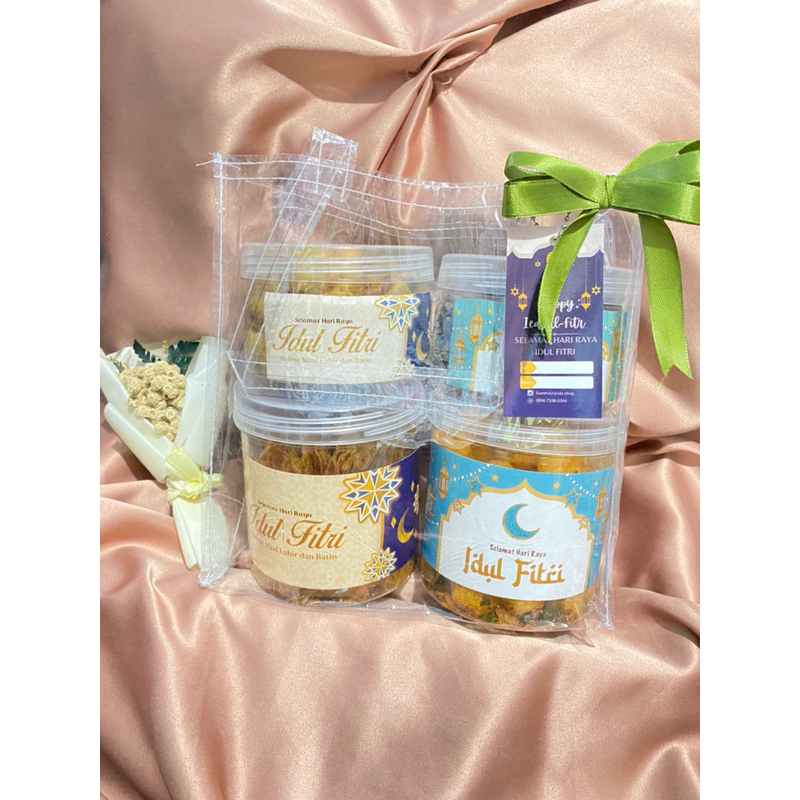 

Hampers isi 4 toples murah hampers lebaran idul fitri hampers tenteng tas mika