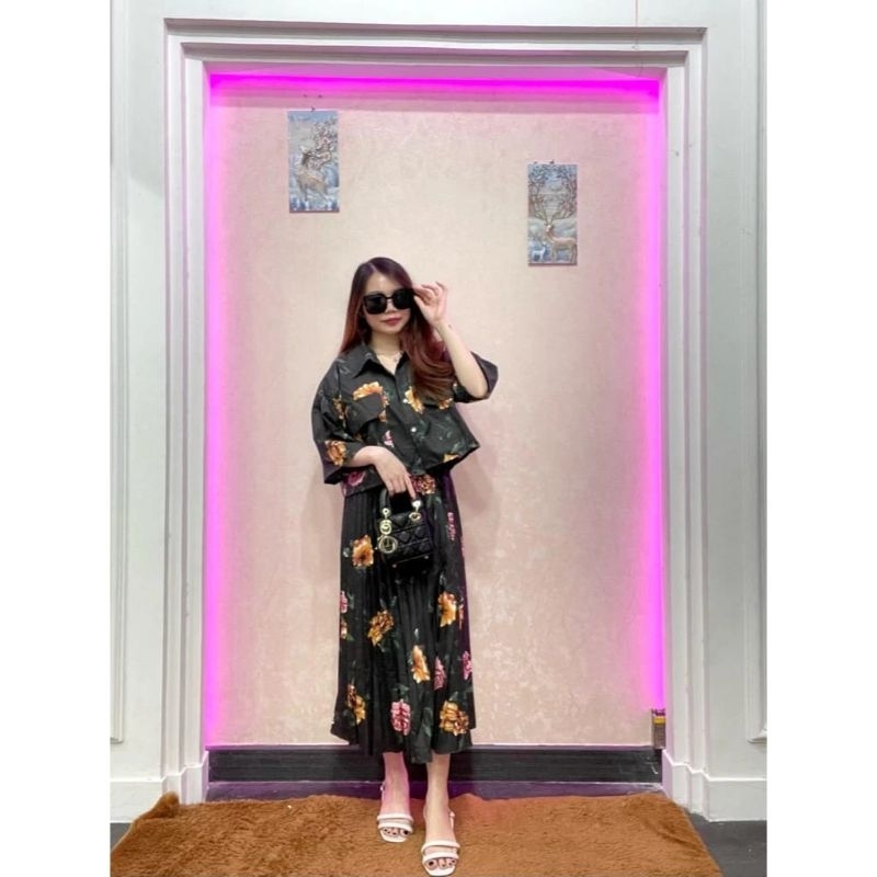 SETELAN ROK // SETELAN FUJI // ONE SET FUJI // SETELAN MOTIF BUNGA // NADHA GROSIR