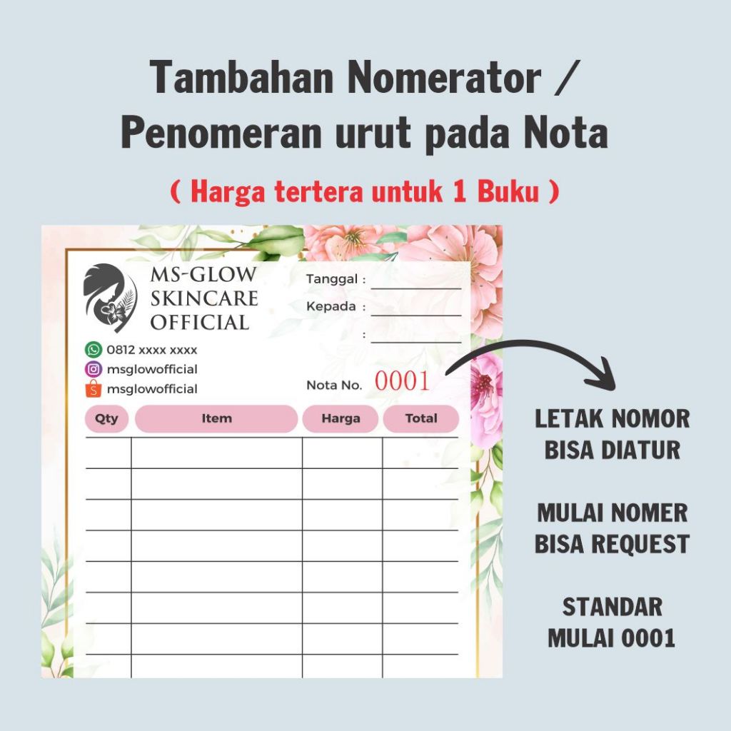 

Nomerator Nota / Nomor Urut Nota