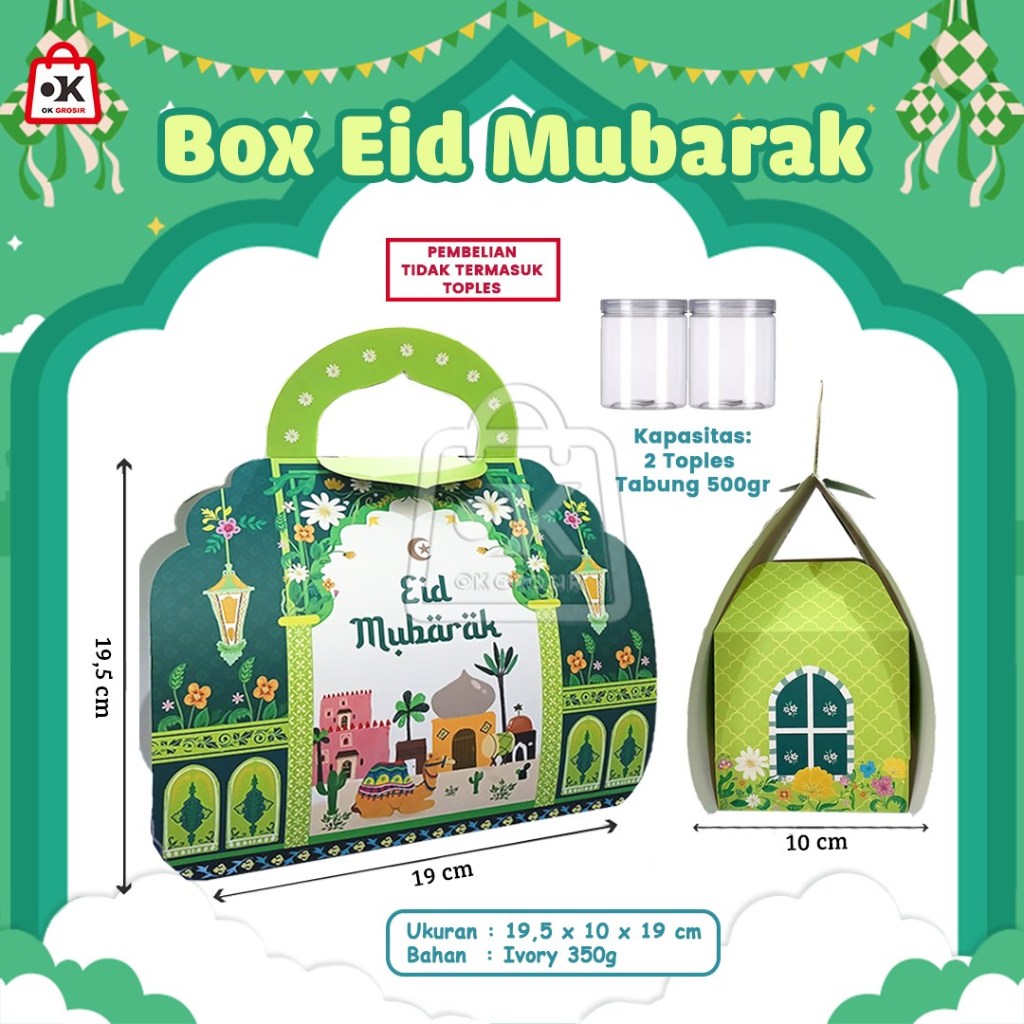 

Box Lebaran Jinjing Eid Mubarak untuk Toples Kue Kering / Dus Idul Fitri (1 lbr)