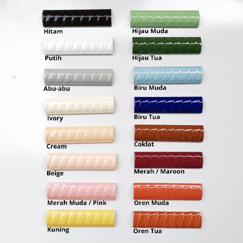 Bon Bon / Kuku Keramik Ulir / Kuku Macan Ulir / List Keramik Ulir 10 CM - Harga per Meter