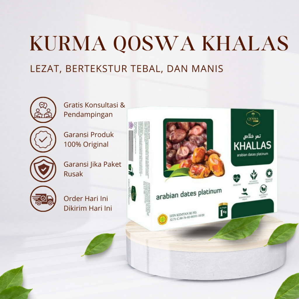 

Kurma Khalas Qoswa Arabian Premium Organik 100% 500gr - 1 Kg