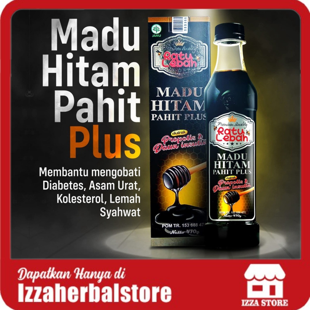 MADU PAHIT HITAM Propolis Ratu Lebah Original BPOM Madu Asli Isi 470 Gram