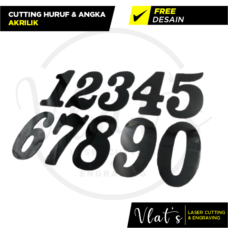 Cutting Akrilik | Huruf Akrilik | Angka Akrilik