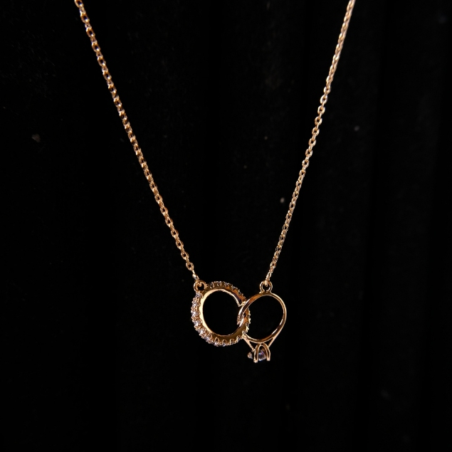 Kalung Emas Liontin Cincin Hati - Ring Necklace