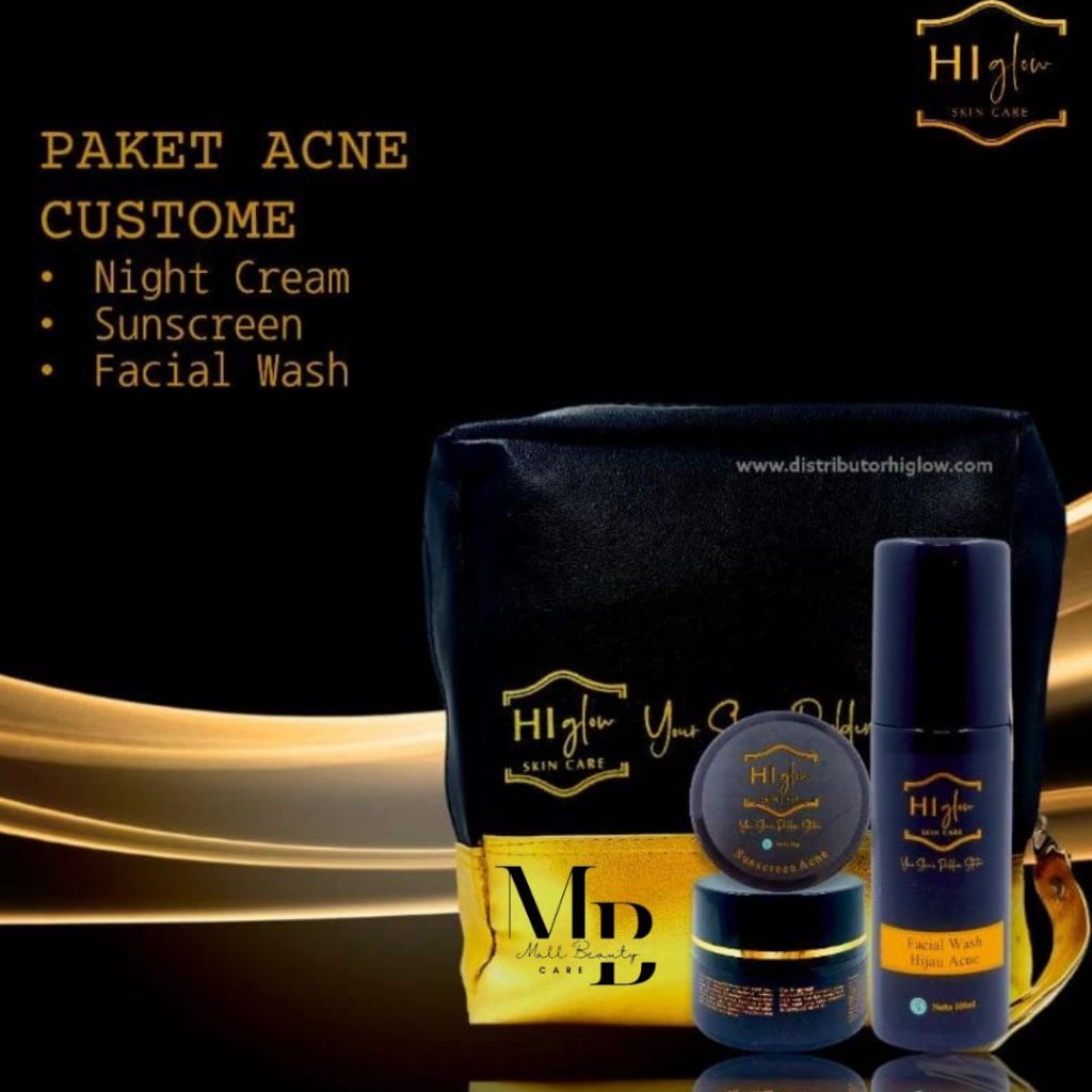 HI GLOW Paket Custom Acne/Whitening/Flek AC1/AC2/AC3/AC4/ACG//W1/W2/W3/W4/N1/G1 HI GLOW SKINCARE