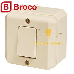 Saklar Single Engkel Broco Saklar Lampu Outbow Switch OB Tempel 16210