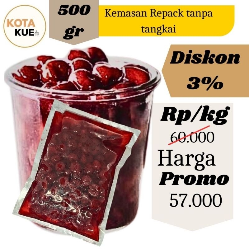 

cherry kemasan repack tanpa tangkai 500 gr termasuk air