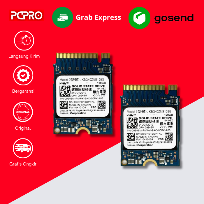 SSD 128GB NVME PCIE 2230 Microsoft SSD 256GB NVME 2230 Bergaransi