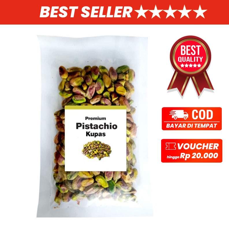 

Pistachio Kupas / Tanpa Kulit 100 gram MENTAH