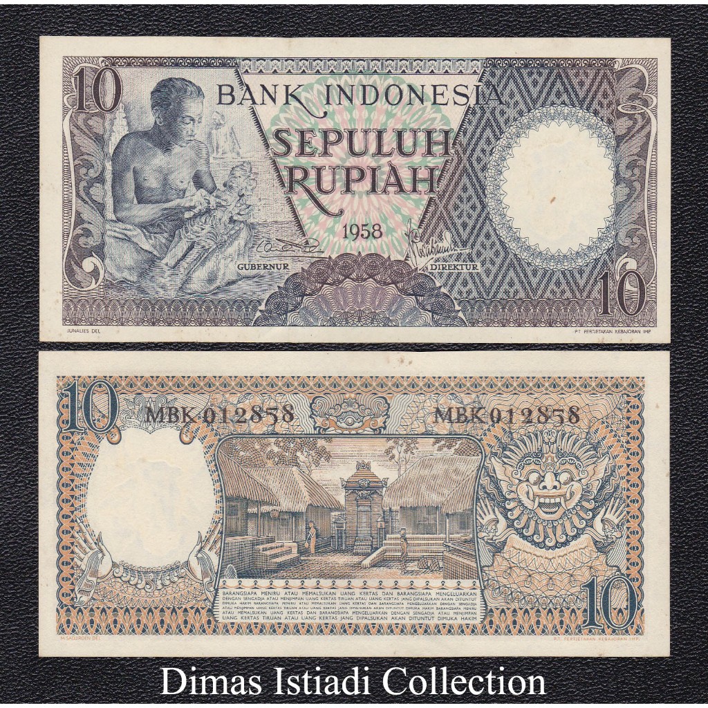 Uang Kuno 10 Rupiah 1958 Seri Pekerja