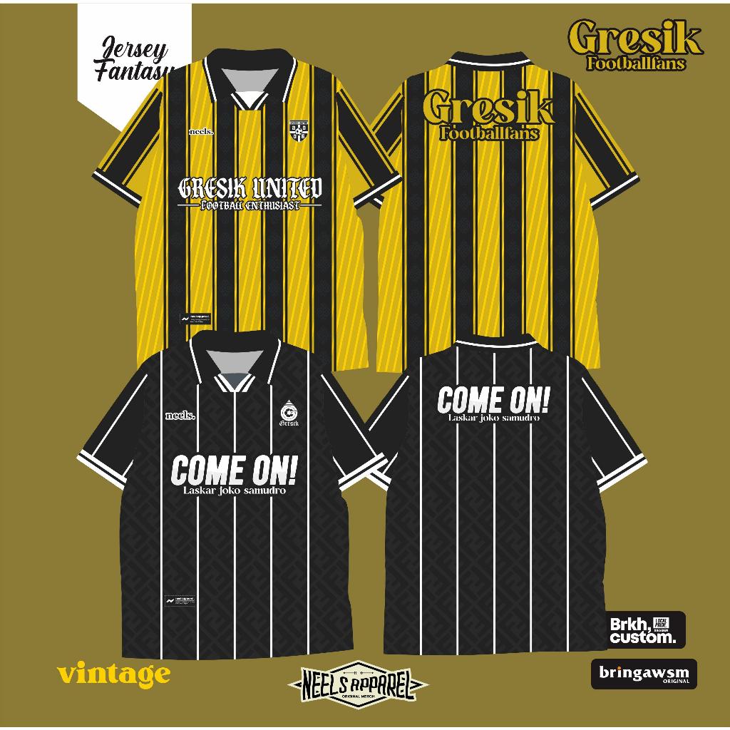JERSEY FANTASY GRESIK UNITED VINTAGE REGULER DAN JUMBO M L XL XXL XXXL NEELSAPPAREL BRKHCUSTOM