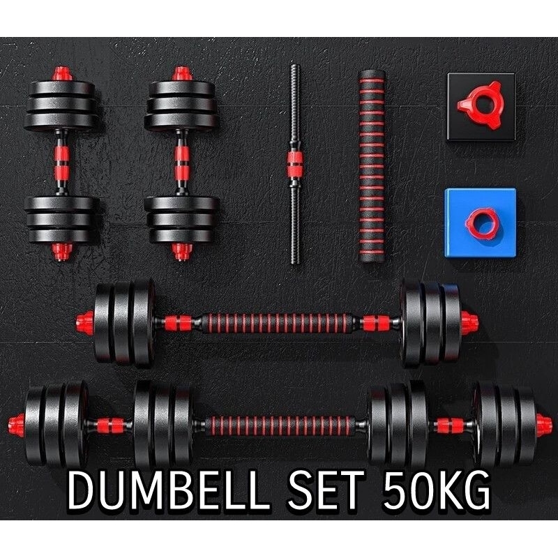 Dumbell Barbell Set 50KG (JUAL MURAH &amp; BARU)