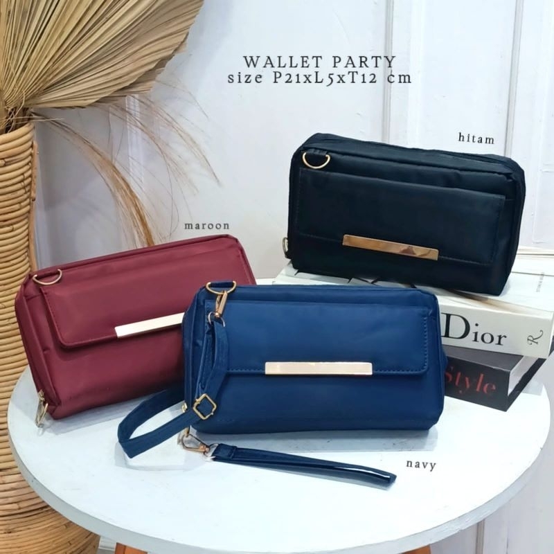 Wallet Party tas selempang wanita dompet panjang 2 tali