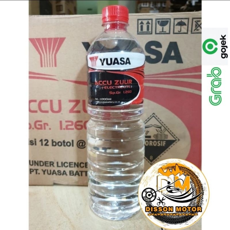 Air Aki Yuasa / Air Accu Zuur 1Liter (Merah) Air Aki Baru Mobil Motor Original