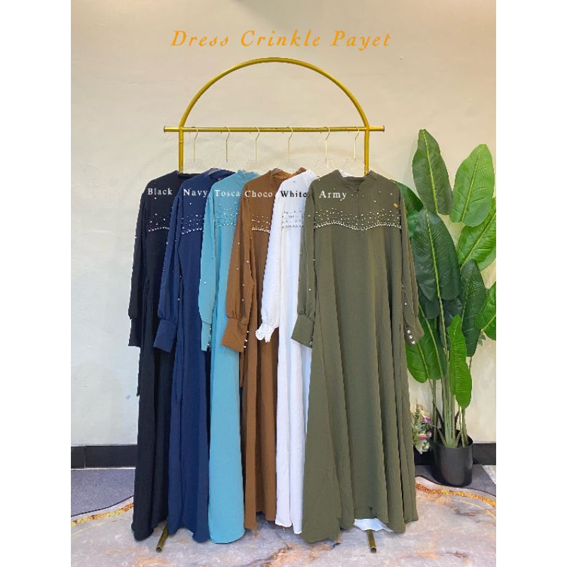 Dress Crinkle payet | gamis crinkle Payet