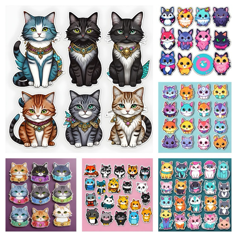 

1 Set 78 Stiker kucing lucu imut anti air