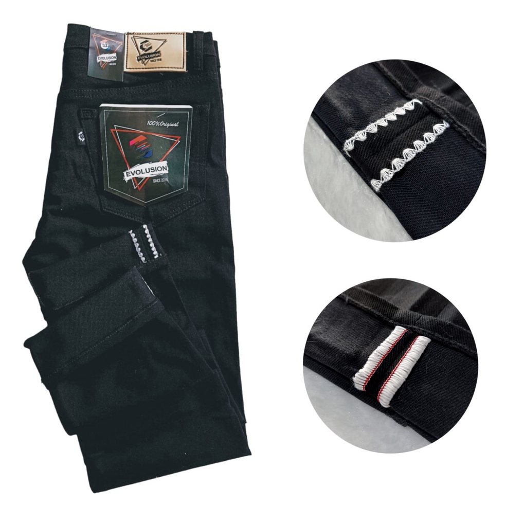 ART P67R celana denim celana denim selvedge denim selvedge Celana Selvedge Denim Hitam Naomi Streach