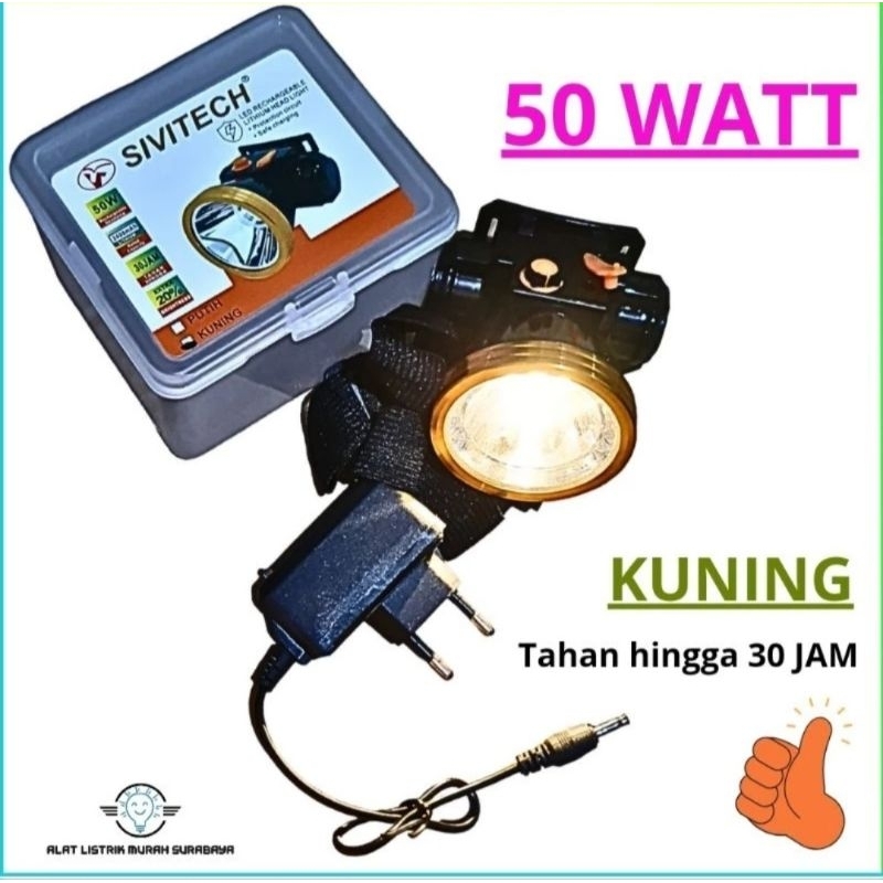 Senter Kepala 50W kuning SIVITECH