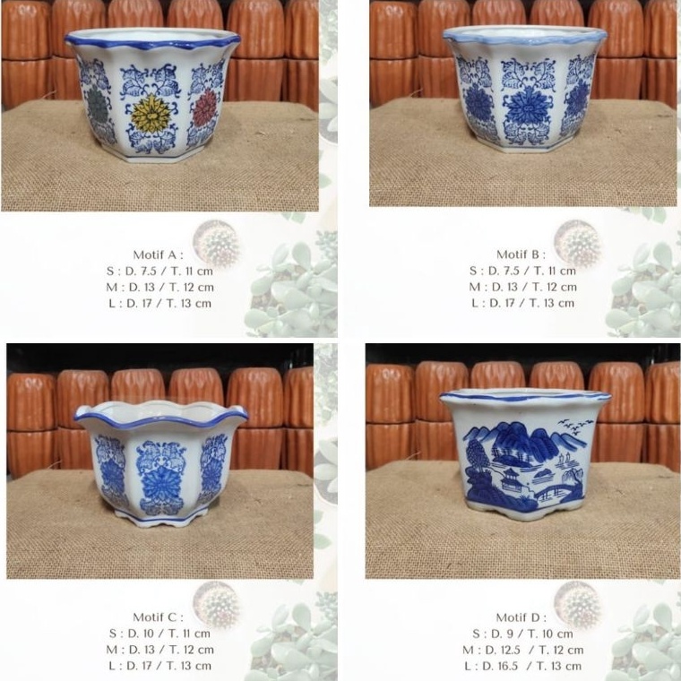 OUS187 99 BRANDS FESTIVAL Pot Keramik Import Cantik Satuan  pot keramik motif bunga  Pot Keramik Imp