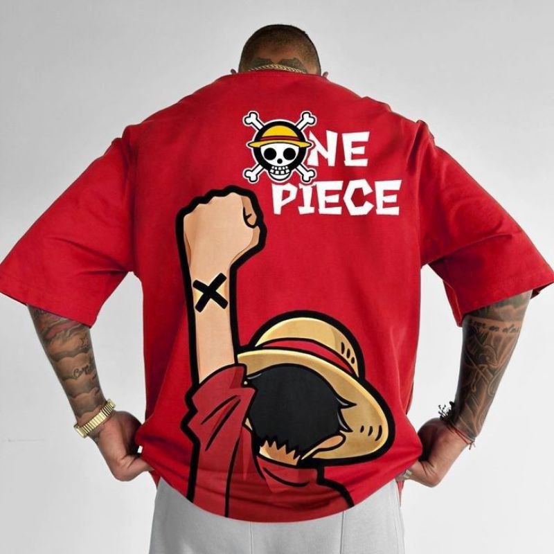 kaos baju one piece kaos monkey d luffy jumbo over size kaos one piece jumbo 3XL 4XL 5XL