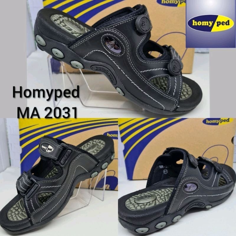 SANDAL GUNUNG HOMYPED 2031 - BLACK // SANDAL KULIT PRIA (ORIGINAL 100%)