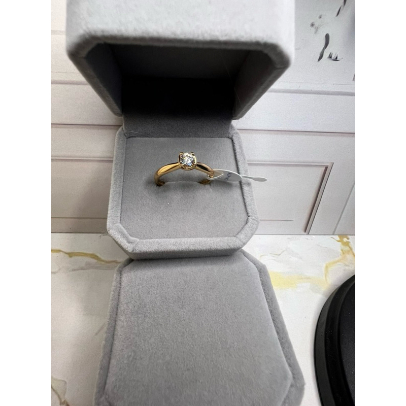 Cincin Zircon Grade A+++ Model Perhiasan Lapis Emas Cv32