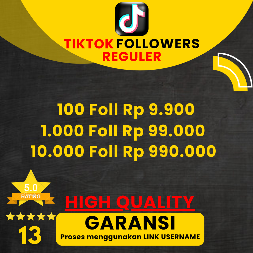 Tiktok Followers Reguler | Tiktok Pengikut Termurah