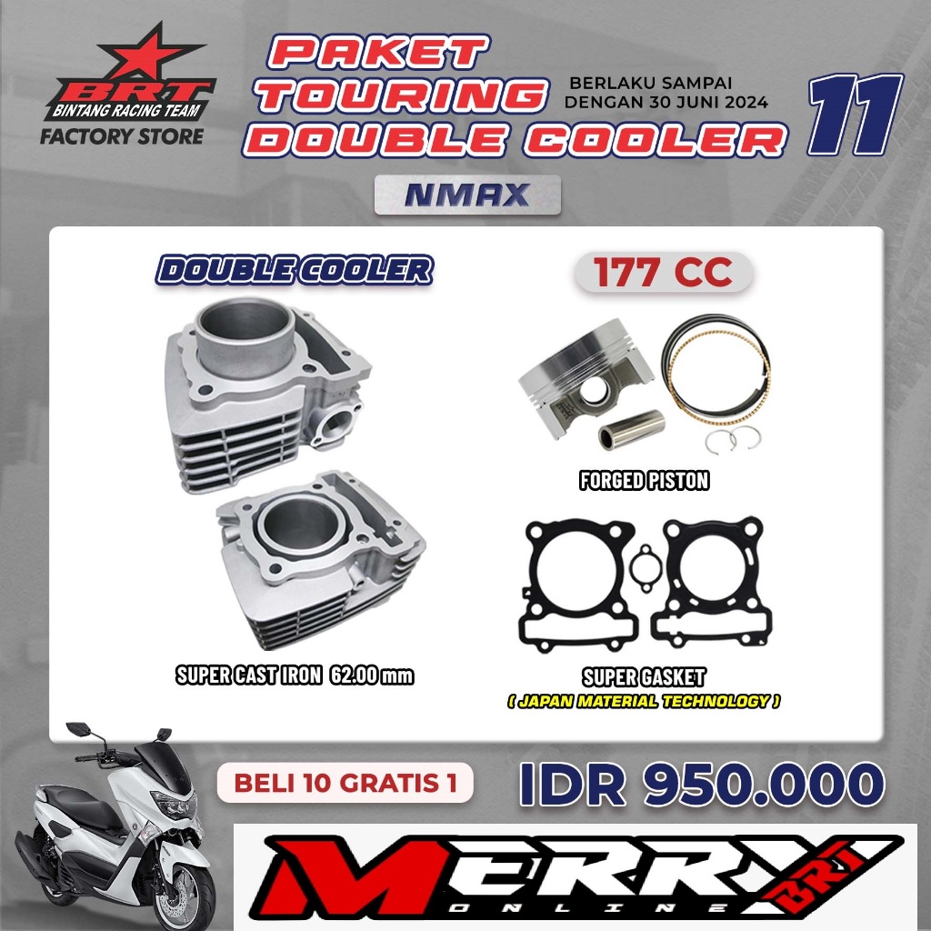 Paket Touring 1 BRT Bore Up Nmax Aerox Lexi Blok Casting