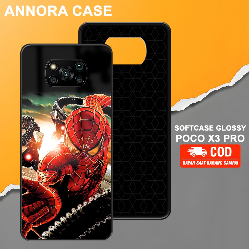 Softcase Glossy Motif Sepidermen Case Procamera Case anti jamur cocok untuk Poco X3 Pro X3 NFC Poco 