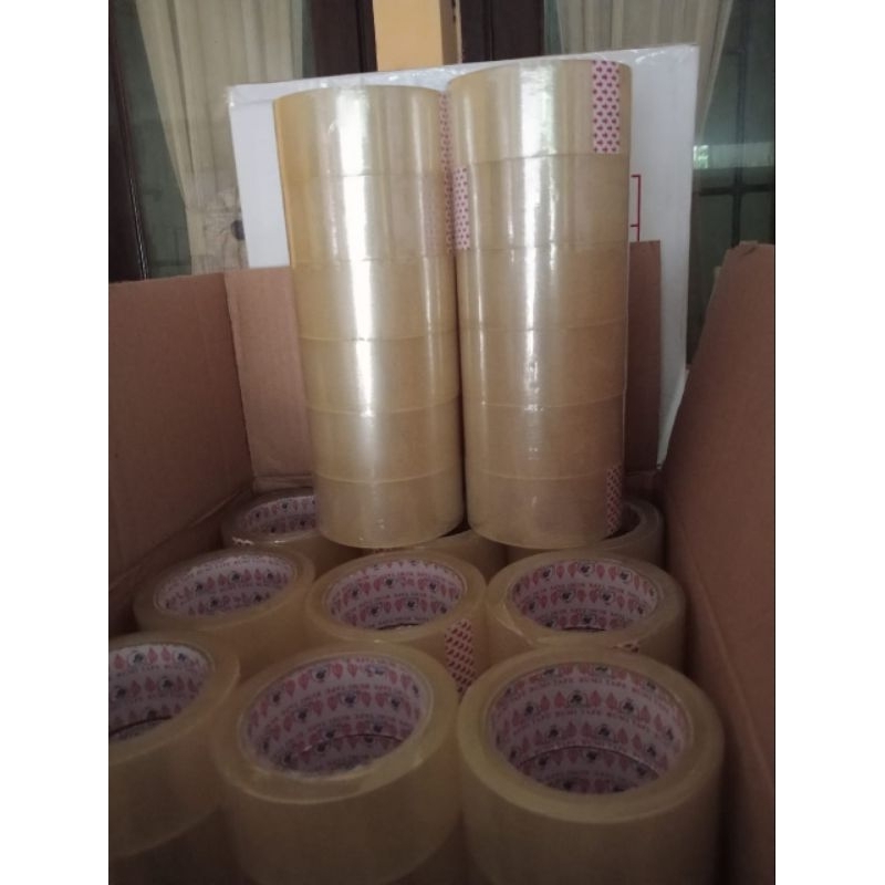 

6 Roll Lakban Bening Coklat 2 inch x 90 yard (45mm x 90 yard) setara daimaru