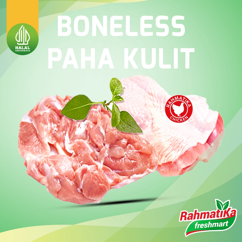 

BYJ744 TERMURAH Boneless Paha Kulit Segar Fillet Paha Kulit Fresh 1 kg Ayam Segar